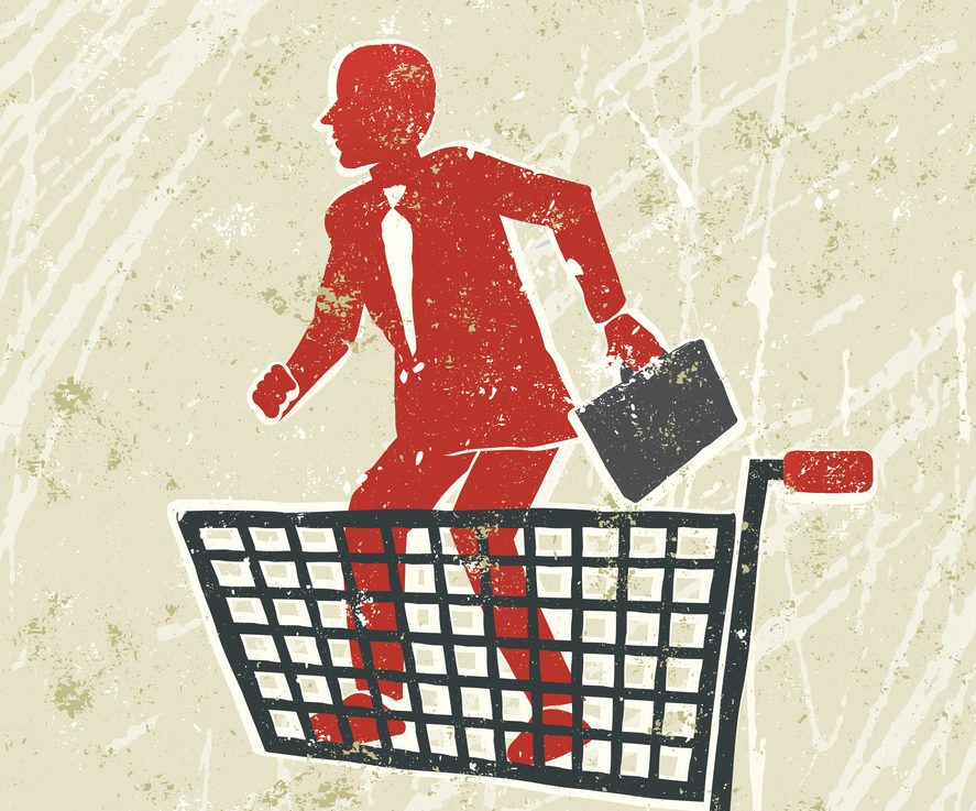 Graphic of potential husband in shopping trolley